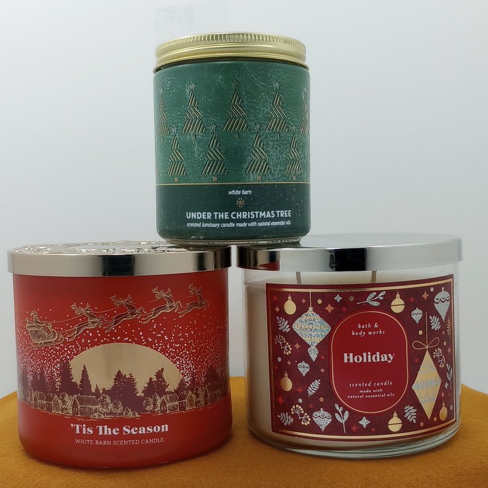 Bath & Body Works - White Barn - Christmas candles (Assorted 3pack)